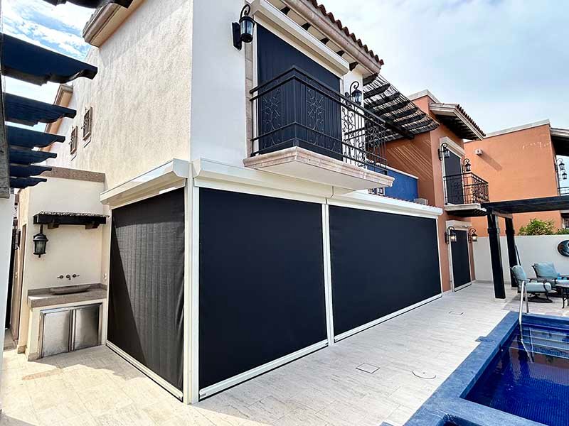 Roll down hurricane screen protection Los Cabos